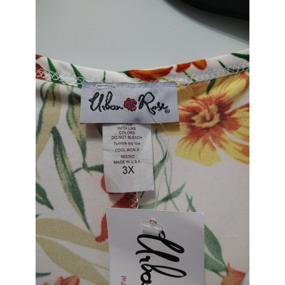 Beautiful Plus Size Long Length Floral Blouse Size 3X with front v neck ties - Picture 6 of 10